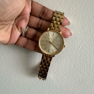Michael Kors Gold Analog Watch with Metal Bracelet